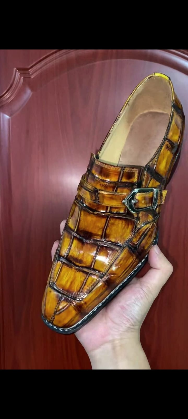 Premium Crocodile Embossed Genuine Leather Double Monk Strap Dress Shoes – Handmade Luxury Formal Shoes for Men