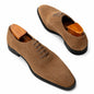 Men's Tan Suede Oxford Brogue Shoes – Premium Formal Lace-Up Dress Shoes